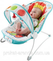 ШЕЗЛОНГ -КРЕСЛО КАЧАЛКА FISHER PRICE "ПИАНИНО" С СЕНСОРНОЙ ИГРОВОЙ ПАНЕЛЬЮ